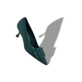 maysalepump zapatos de saln de ante verde oscuro con detalle de hebilla 2 330x330 - Maysalepump Zapatos de sal&oacute;n de ante verde oscuro con detalle de hebilla