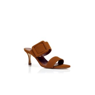 mules de ante marrn con punta abierta gable 1 330x330 - Mules de ante marr&oacute;n con punta abierta Gable